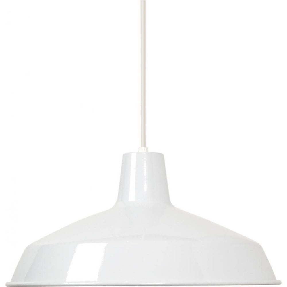 Farmhouse Elegance 16" White Brushed Nickel Pendant Light