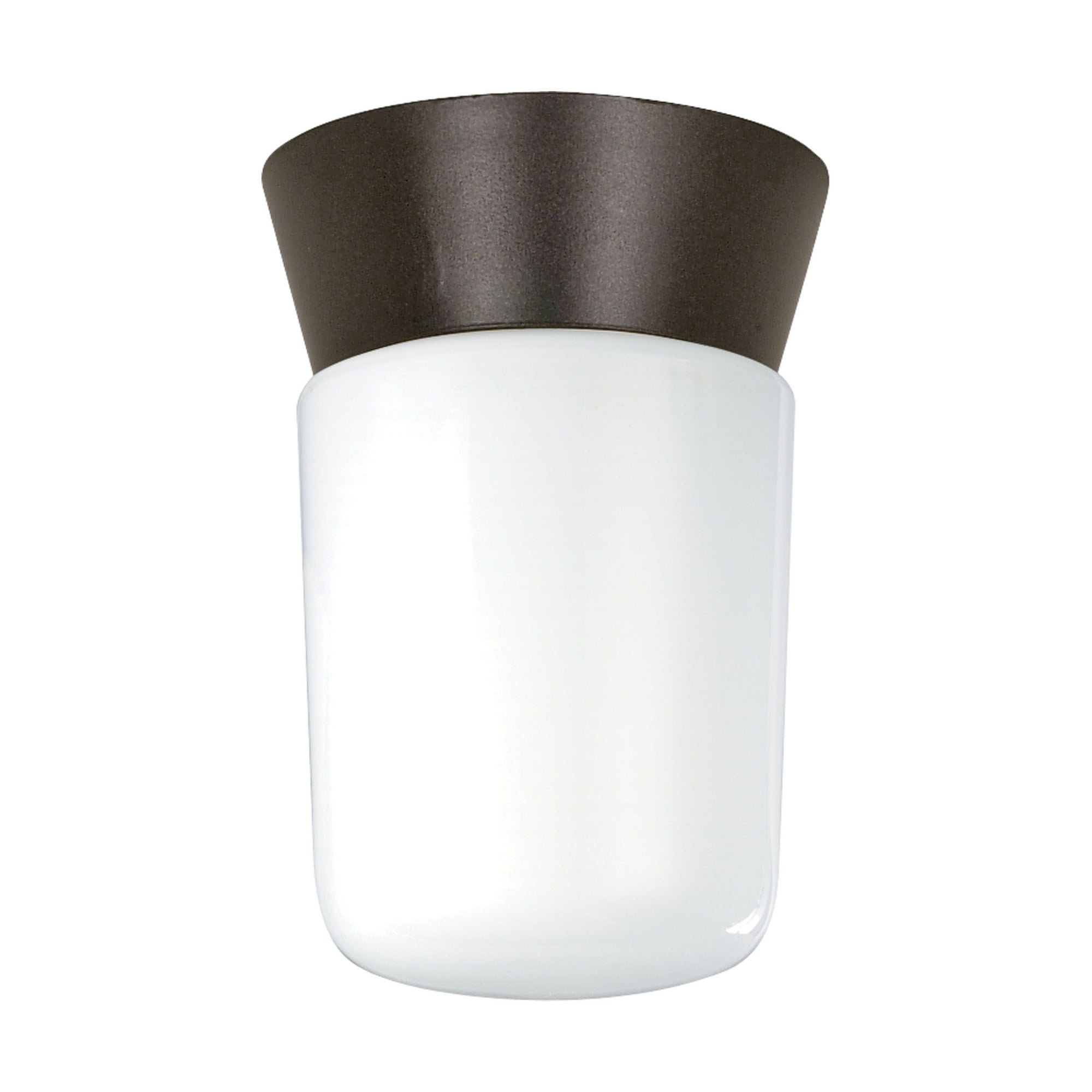 White Glass 8" Outdoor Flush Mount Ceiling Light