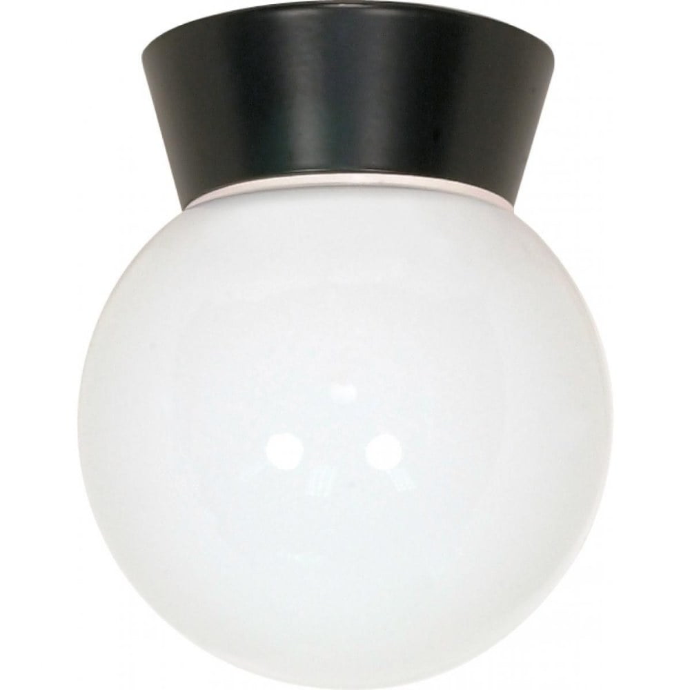 Black and White Glass Globe Outdoor Ceiling Light