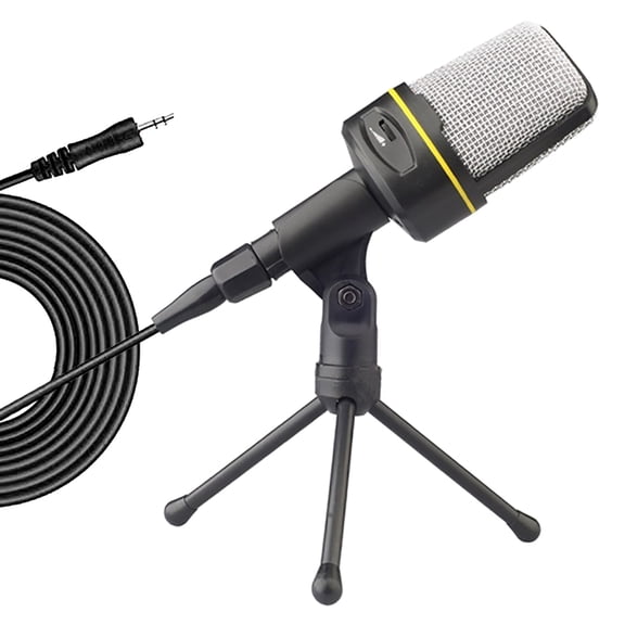SF920 Professional Condenser Microphone 3.5mm Corded Studio Capacitive Mic with Tripod Stand for Desktop Computer
