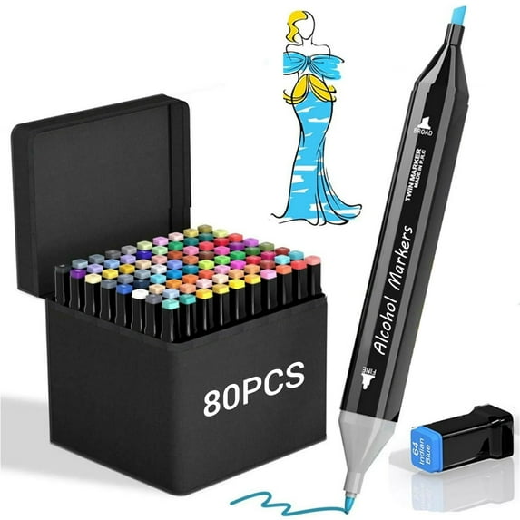 SFBOSF 80pcs Alcohol Markers for coloring, Double Tip Paint Pens Art Marker Set for Adult Coloring Drawing
