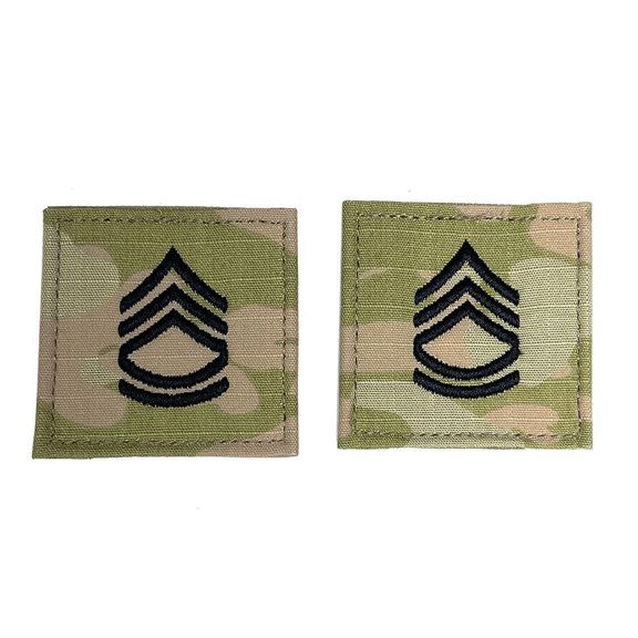 SFC Sergeant First Class Rank OCP Patch With Hook Fastener - Pair