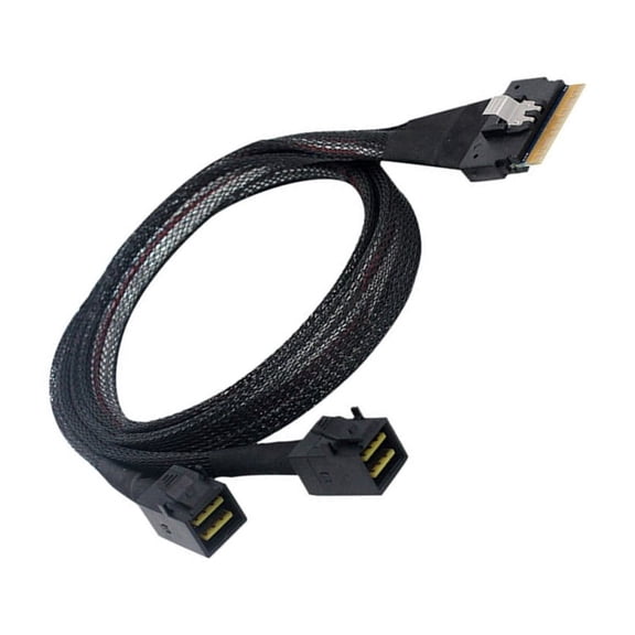 SFF-8654 to 2 SFF-8643 Splitter Cable Support SLIM SAS4.0 for Stable and Fast Connection