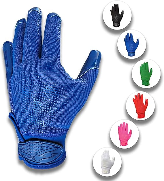 SFIA Football Receiver Gloves One Color - PRO Skull Stealth Grip Silicone Palms Adult Men Youth Sticky Boost Sports Game Battle