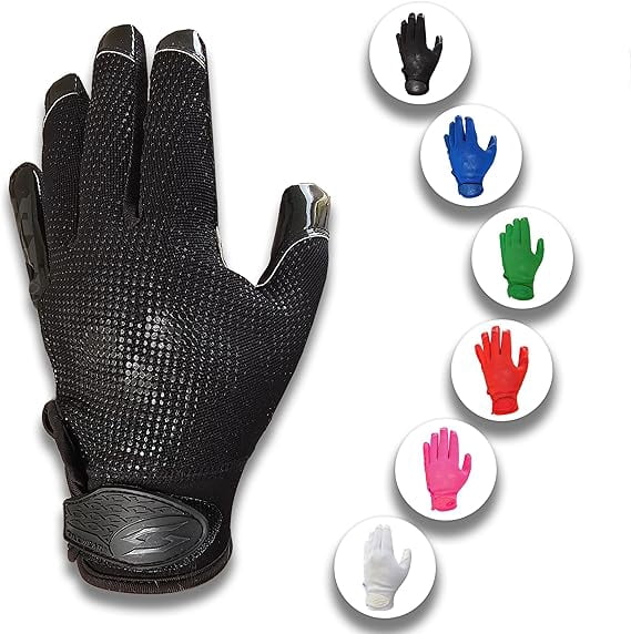 SFIA Football Receiver Gloves One Color - PRO Skull Stealth Grip Silicone Palms Adult Men Youth Sticky Boost Sports Game Battle