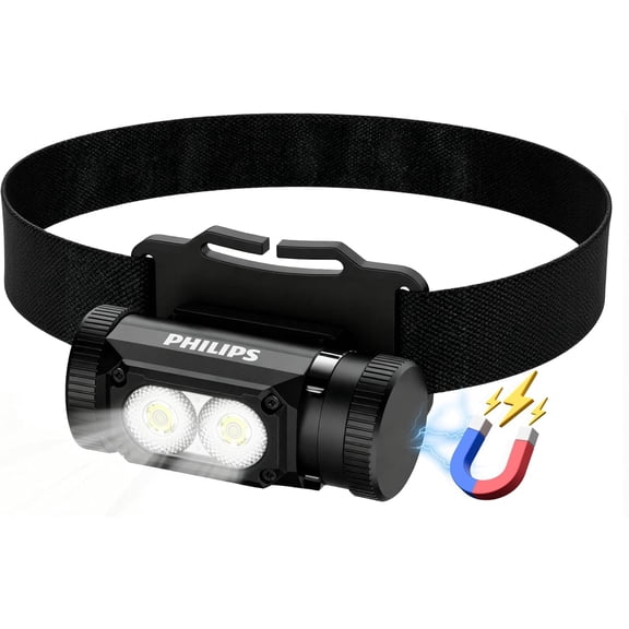 SFL3255 LED Headlamp Rechargeable,1500 Lumens Super Bright Aluminium Magnetic Attraction Head Light Flashlight,Adults-Camping Accessories Gear,5 Modes for Outdoor Setting,USB Cable Included