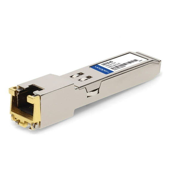AddOn - SFP (mini-GBIC) transceiver module (equivalent to: HP C8S75B) - 1GbE - 1000Base-TX, 100Base-TX, 10Base-T - RJ-45 - up to 328 ft - TAA Compliant (pack of 4)