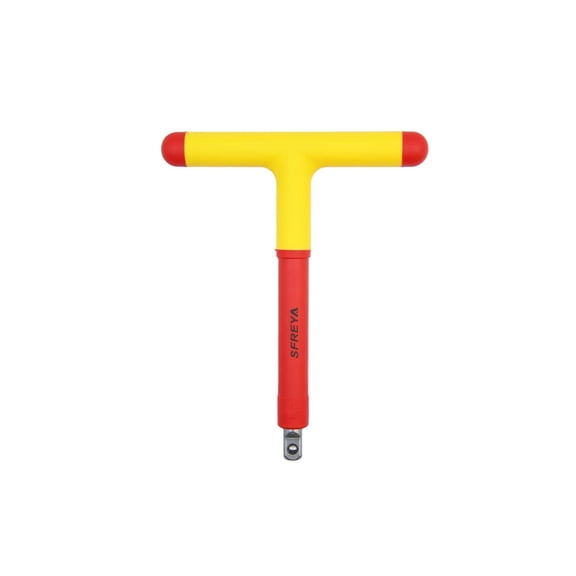 SFREYA F820310 Insulated T-Handle Wrench,CRV Steel Shank,VDE Certified 1000V Live Wire Operation,TPE Ergonomic Non-Slip Handle,European&US Standard Professional Electrician Insulated Hand Wrench