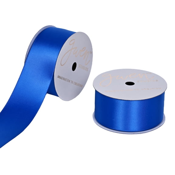 Gwen Studios 1.5 Inch Blue Satin Ribbon, 4 Yards for Crafts & Gift Wrapping