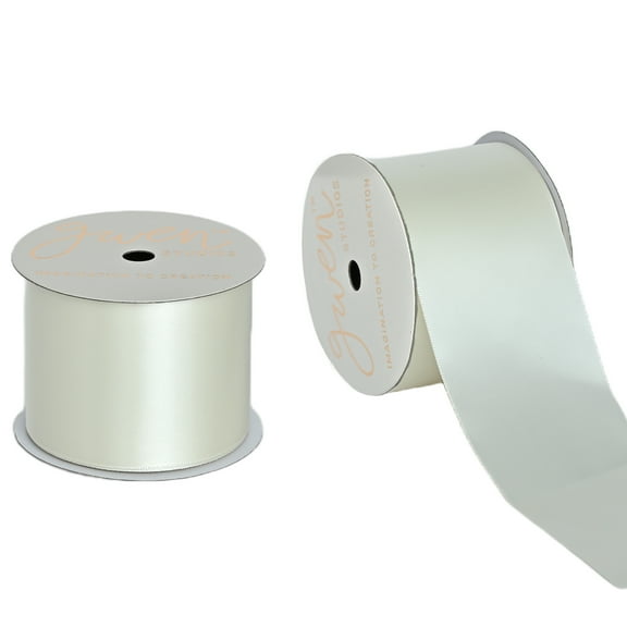 Gwen Studios 2.25" Cream Satin Ribbon, 7 Yards