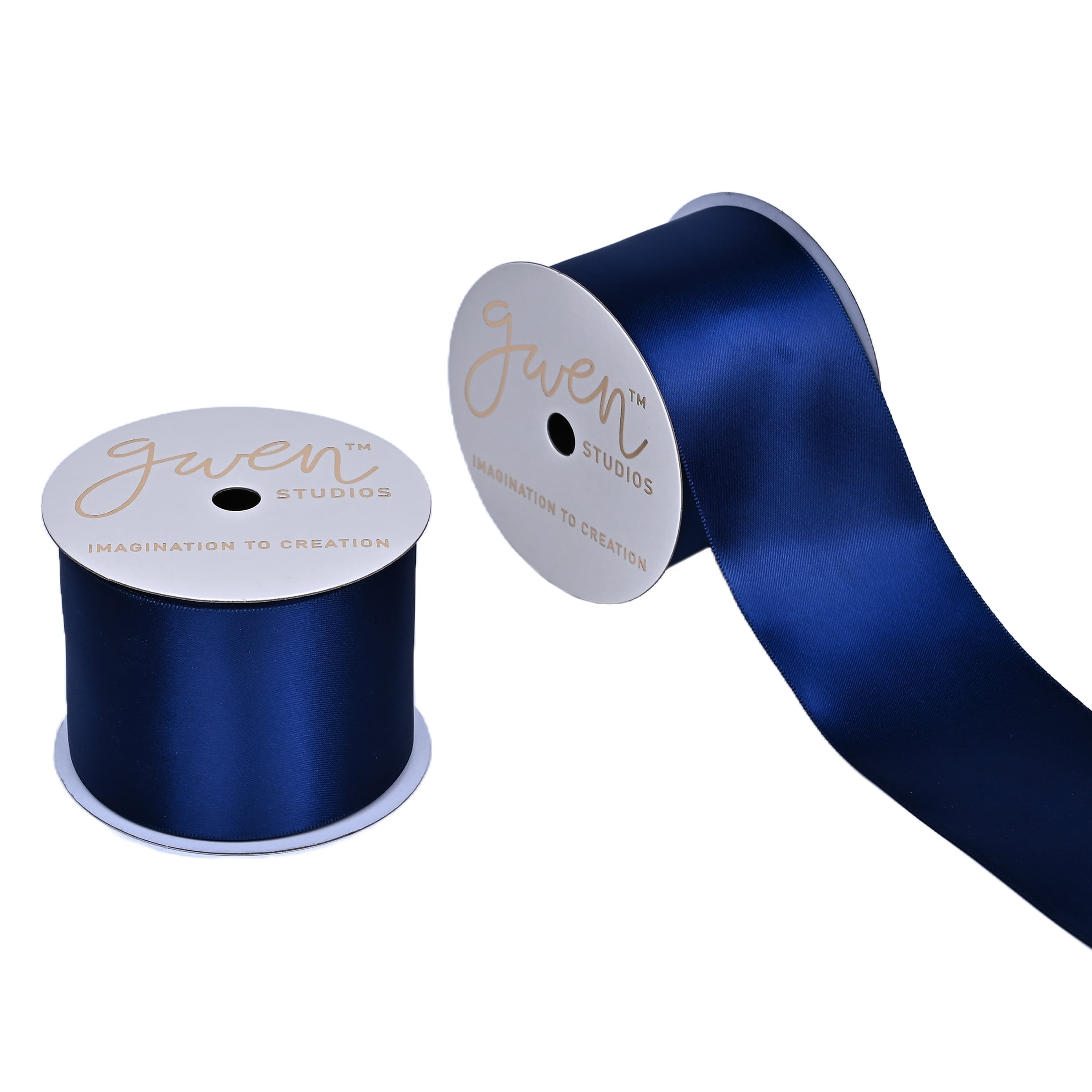 Gwen Studios 2 1/4" Satin Ribbon in Navy, 4 Yards
