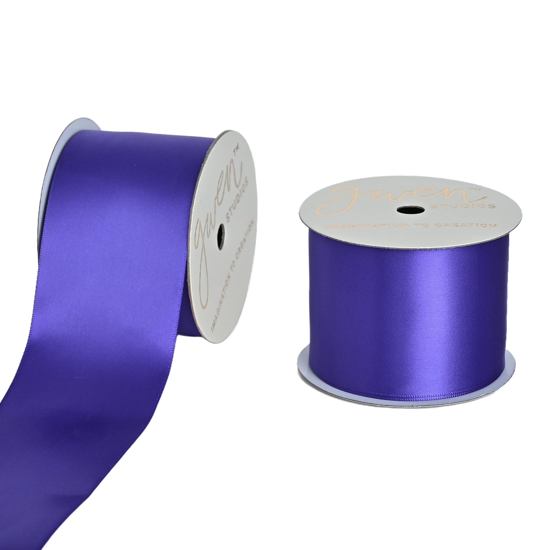 Gwen Studios 2.5" Purple Satin Ribbon, 3 Yards