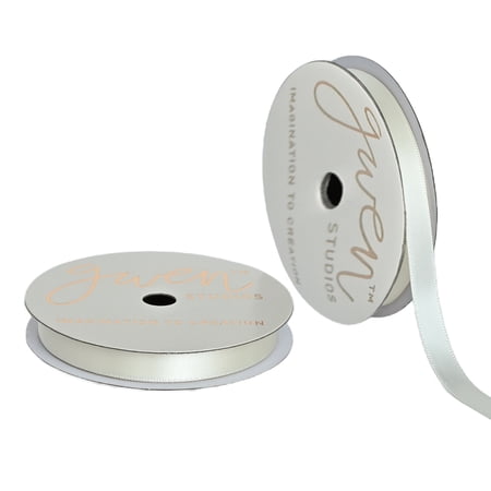 Gwen Studios 3/8" Cream Satin Ribbon, 7 Yards