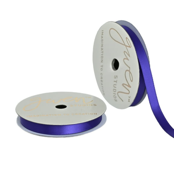 Gwen Studios 3/8" Purple Satin Ribbon, 7 Yards