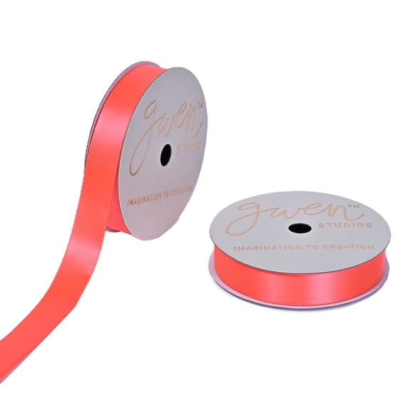 Gwen Studios Light Orange Satin Ribbon, 5/8" Wide, 6 Yards
