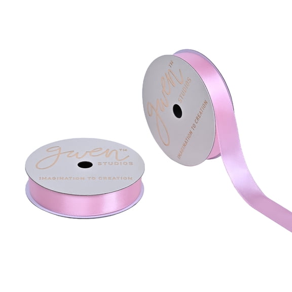Gwen Studios 5/8" Pink Satin Ribbon, 6 Yards