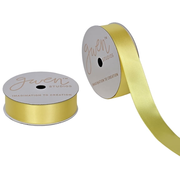 Gwen Studios 7/8" Brite Yellow Satin Ribbon, 6 yards