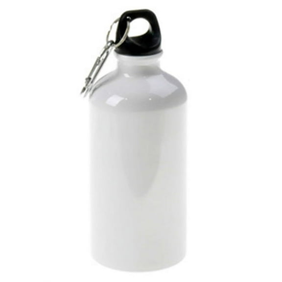 SFS BLANK Aluminum White Sport Thermos Flask W/Carabine for Sublimation DYE Heat Transfer White 600ml