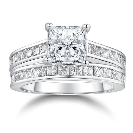 SFTING 1.2ct Engagement Rings for Women Bridal Set Cubic Zirconia Wedding Rings Band Set Size 7