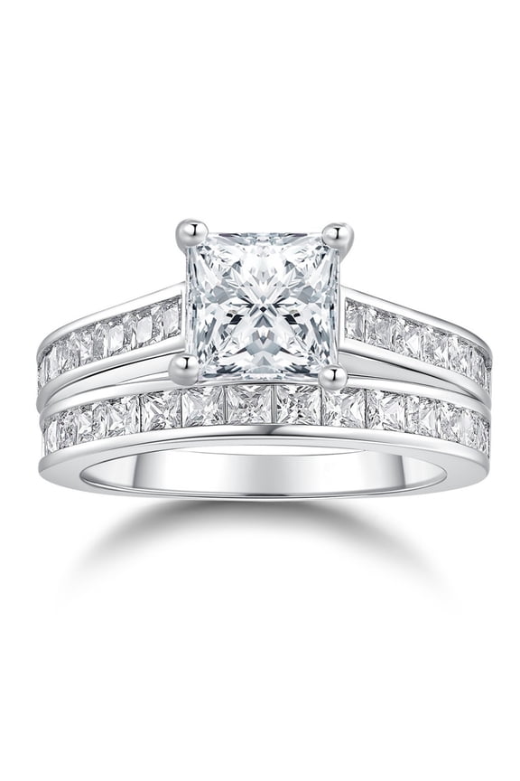1.2ct Engagement Rings for Women Bridal Set Cubic Zirconia Wedding Rings Band Set Size 7