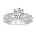 thumbnail image 1 of SFTING 1.5ct Engagement Ring for Women Bridal Wedding Ring Set Zirconia Twist Infinity Pave Size 5, 1 of 8