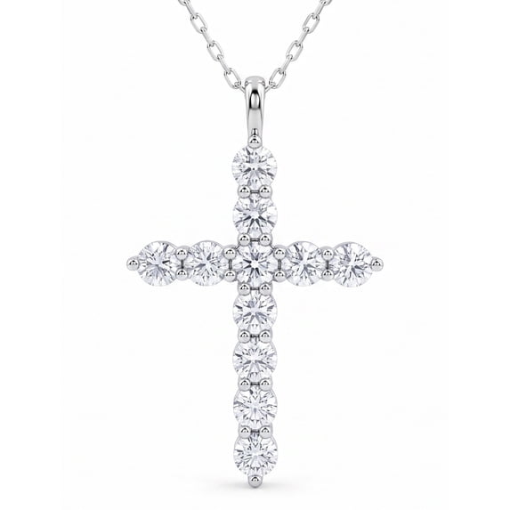 SFTING 14K Gold Plated Zirconia Silver Cross Faith Pendant Necklace for Women with 925 Silver