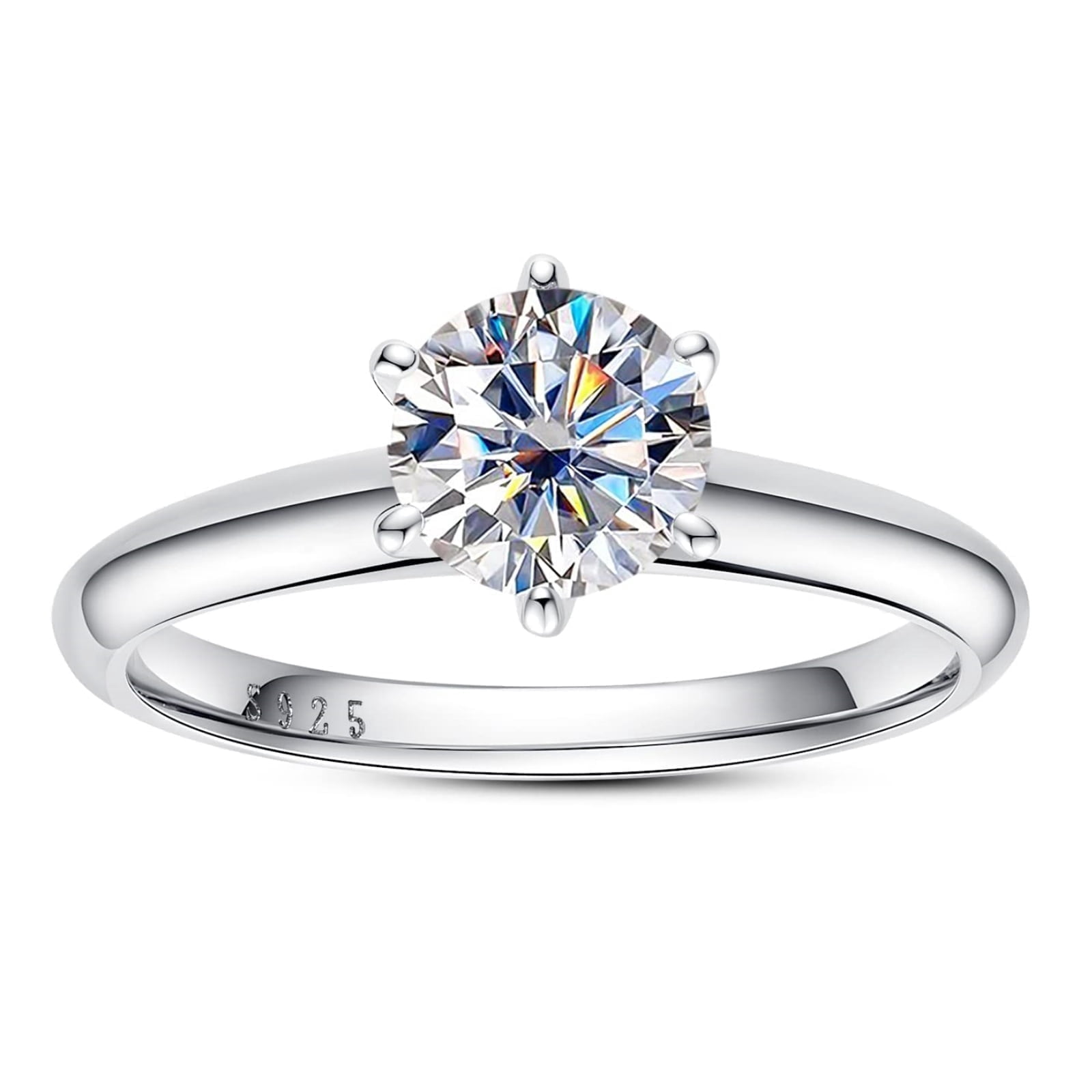 SFTING 1CT Moissanite Engagement Promise Rings for Women 925 Sterling Silver D Color VVS1 Size 10