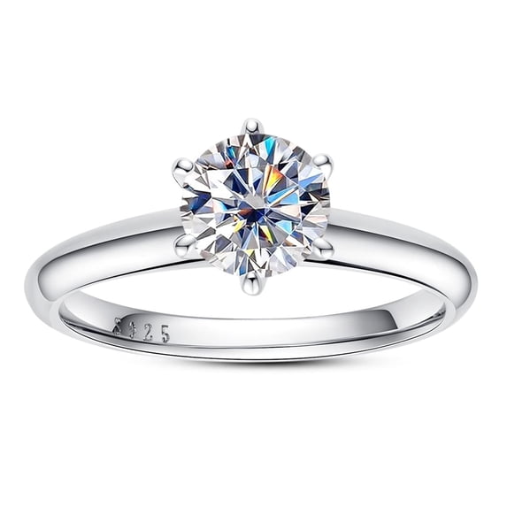 SFTING 1CT Moissanite Engagement Promise Rings for Women 925 Sterling Silver D Color VVS1 Size 10
