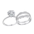 thumbnail image 1 of SFTING 4CT Vintage Wedding Ring Guard Enhancers Engagement Rings Set for Women Round Cut 925 Sterling Silver Size 8, 1 of 7