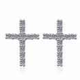 thumbnail image 1 of SFTING 925 Sterling Silver Cross with Moissanite Stud Earrings Cute Dainty Jewelry Gifts for Women Men Teens Hypoallergenic, 1 of 6