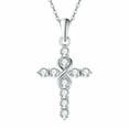 thumbnail image 1 of SFTING 925 Sterling Silver High Polished Infinity Cross Pendant With Cubic Zirconia Pave Small Dainty Necklace Gift for Women Wife Mom, 1 of 8