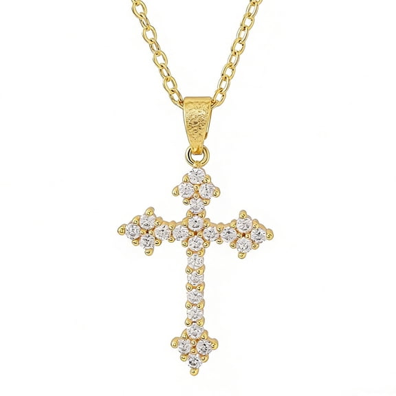 SFTING Necklace for Women 18K Gold Plated  Pendant Cross Necklace for Women Faith Trendy Jewelry Gift