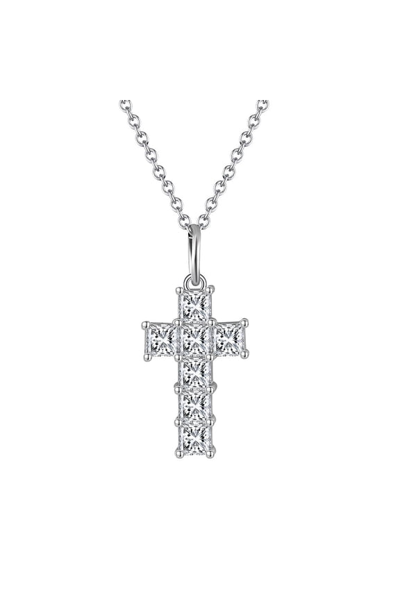 Cross Necklace for Women 5A CZ Cross Pendant Necklace 925 Sterling Silver Minimalist Trendy Jewelry Valentines Day
