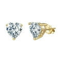 thumbnail image 1 of SFTING Cubic Zirconia Stud Earrings for Women Men Hypoallergenic 925 Sterling Silver Post Earrings 8A CZ 5*5 Heart Cut Stud Earrings for Sensitive Ears Yellow, 1 of 7