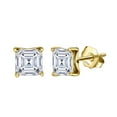 thumbnail image 1 of SFTING Cubic Zirconia Stud Earrings for Women Men Hypoallergenic 925 Sterling Silver Post Earrings 8A CZ 6*6 Asscher Cut Stud Earrings for Sensitive Ears Yellow, 1 of 7