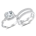 thumbnail image 1 of SFTING Engagement Rings for Woman 5A CZ Halo Wedding Rings for Women Silver 18K White Plated Size 7, 1 of 8
