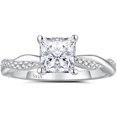 thumbnail image 1 of SFTING Engagement Rings for Woman 925 Sterling Silver Wedding Woman Rings 5A CZ Princess Cut Size 10, 1 of 8