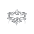 thumbnail image 1 of SFTING Enhancers for Engagement Rings Wedding Guard Women AAAAA CZ 925 Sterling Silver Size 9, 1 of 6