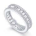 thumbnail image 1 of SFTING Eternity Ring Wedding Band for Women 925 Sterling Silver Baguette Cut Cubic Zirconia Promise Engagement Rings Size 6, 1 of 7