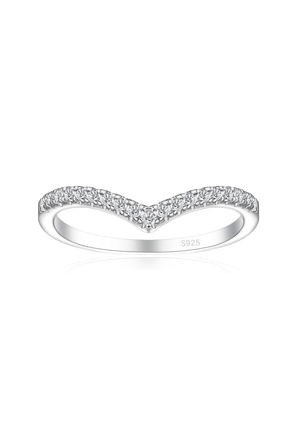 Eternity Ring for Women Zirconia Half Stackable Wedding Bands 925 Sterling Silver Size 5