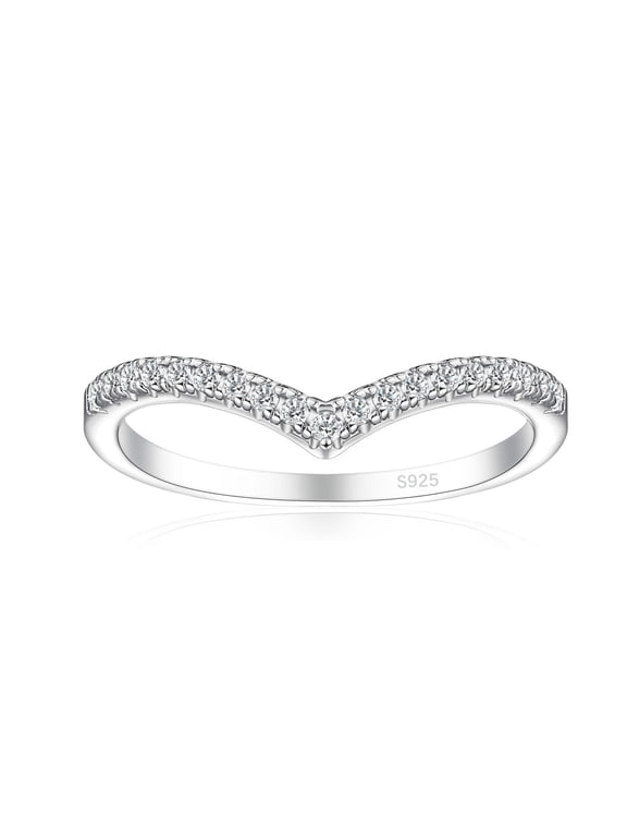 Eternity Ring for Women Zirconia Half Stackable Wedding Bands 925 Sterling Silver Size 9