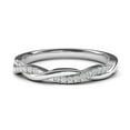 thumbnail image 1 of SFTING Half Eternity Twisted Stackable Wedding Ring for Women 925 Sterling Silver Zirconia Size 7, 1 of 7