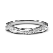 SFTING Half Eternity Twisted Stackable Wedding Ring for Women 925 Sterling Silver Zirconia Size 7