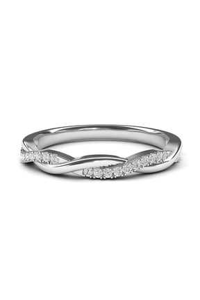Half Eternity Twisted Stackable Wedding Ring for Women 925 Sterling Silver Zirconia Size 7