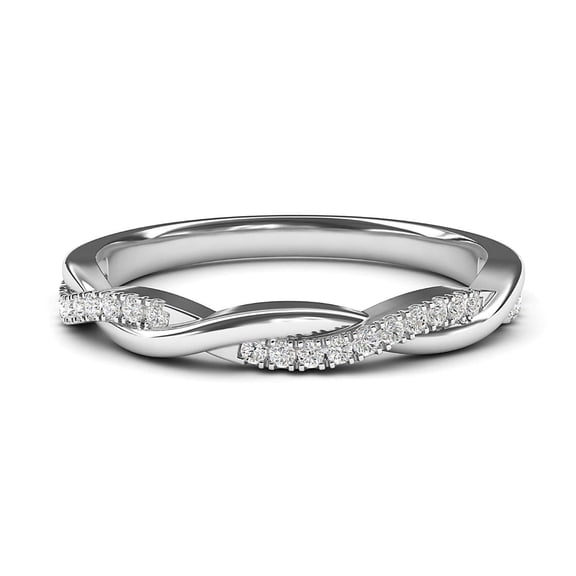 SFTING Half Eternity Twisted Stackable Wedding Ring for Women 925 Sterling Silver Zirconia Size 7