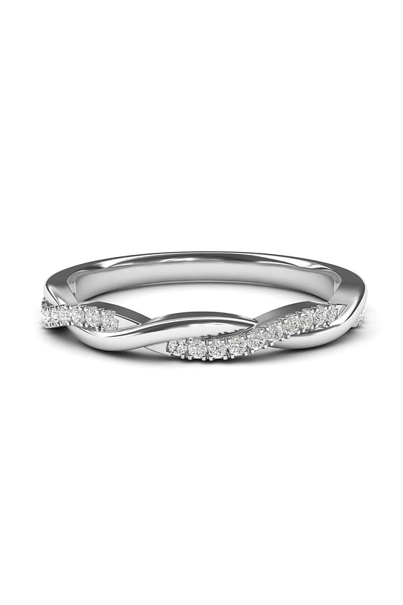 Half Eternity Twisted Stackable Wedding Ring for Women 925 Sterling Silver Zirconia Size 7