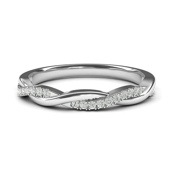 SFTING Half Eternity Twisted Stackable Wedding Ring for Women 925 Sterling Silver Zirconia Size 9