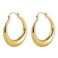 thumbnail image 1 of SFTING Hoop Earrings for Women 43MM Chunky Teardrop Silver Plated Yellow Classic Hypoallergenic Jewelry Anniversary Gift for Her, 1 of 6