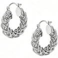 thumbnail image 1 of SFTING Hoop Earrings for Women Braided Vintage Silver Plated Chunky Huggie Valentine Gift for Her, 1 of 7