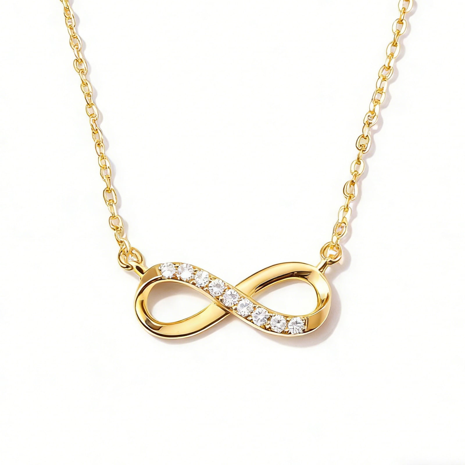 SFTING Infinity Necklace for Women 925 Sterling Silver Love Pendant Yellow Gifts